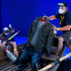 A scene from Netflix's Midnight Mass featuring a decapitated dummy being set up by the show's crew.